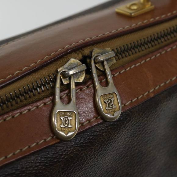 CELINE Macadam Canvas Hand Bag PVC 2way Brown Auth 66506 - Picture 13 of 16